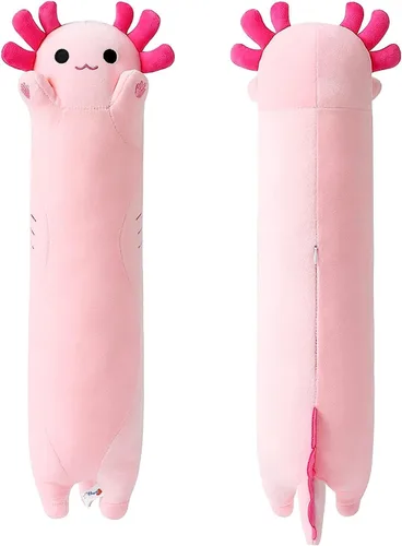 Vista 12 de PEACH CAT Almohada de felpa de gato de 19.6 pulgadas de largo, lindos animales de peluche de gatito, juguetes de peluche suaves, regalos para niños