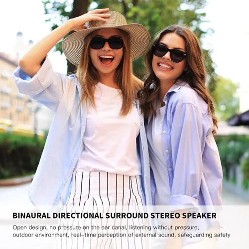 Vista 4 de Lentes inteligentes, gafas de sol Bluetooth, nuevas gafas inteligentes mejoradas para hombres/mujeres, altavoz de oído abierto, compatible