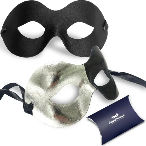 Vista 14 de Masquerade Mask for Couples Women and Men - 3 Pack Venetian Gold and Black Lace, Mardi Gras Mask