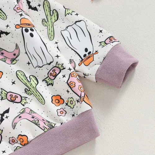 Vista 55 de YINGISFITM Conjunto de camisa de calabaza de Halloween para bebé, niña, niño, sudadera y pantalones para otoño e invierno