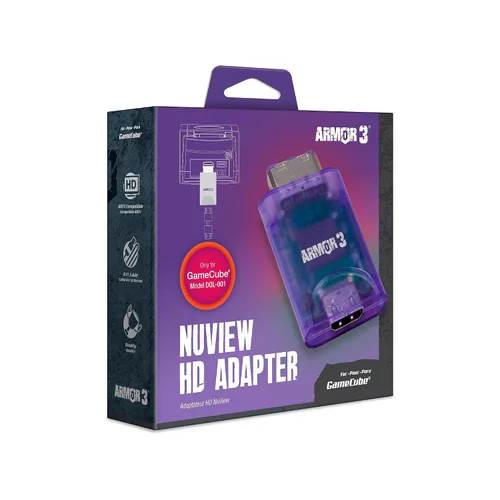 Vista 2 de Armor3 "NuView" HD Adapter for GameCube - Armor3 HDTV Upscaling - GameCube