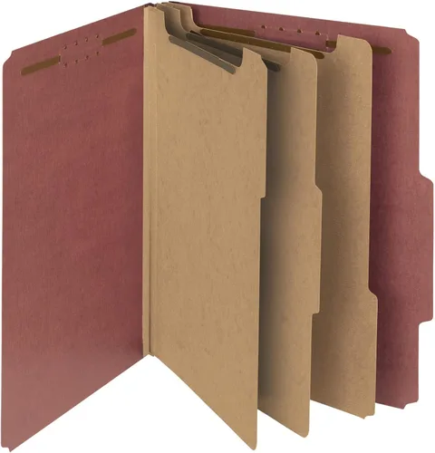 Vista 9 de Smead Carpeta de archivos de clasificación de cartón prensado 100% reciclado, 3 divisores, expansión de 3 pulgadas, tamaño carta, azul, 10 por caja