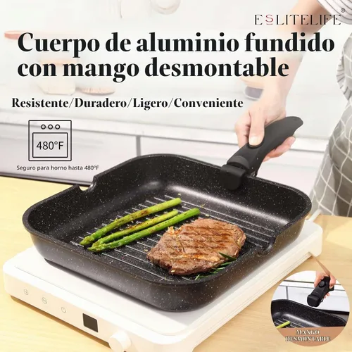 Vista 4 de ESLITE LIFE - Sartén antiadherente de 11 pulgadas con mango desmontable