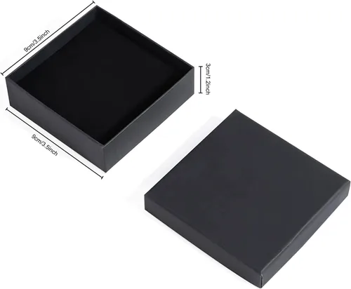 Vista 2 de Sdootjewelry Cajas de joyería negras a granel, 24 paquetes, caja de regalo para joyas con espuma, cajas de joyería pequeñas para regalos, 3.5 x 3.5