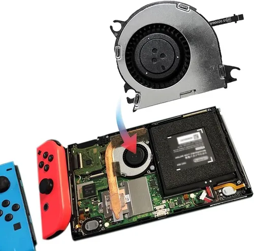 Vista 9 de Lenboes Ventilador de refrigeración interno de CPU para consola Nintendo Switch NS 2017 con herramienta cruzada Y
