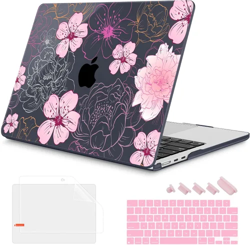 Vista 34 de Mektron Diseñada para MacBook Air 2025/2024/2023 de 15 PULGADAS M4 A3241 /M3 A3114 /M2 A2941, Carcasa de Cubierta Rígida de Plástico Impreso