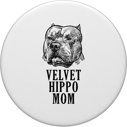 Vista 3 de Terciopelo Hippo mamá Pitbull perro propietario American Bully Pitbull PopSockets intercambiable PopGrip