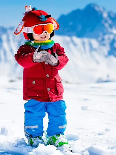 Vista 5 de SATINIOR 2 pares de guantes impermeables para niñas y niños, guantes de nieve cálidos para niños