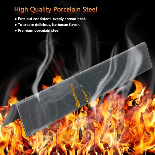 Vista 6 de Uniflasy Piezas de parrilla para barras aromatizadoras Weber Genesis para Genesis serie 300, acero de porcelana de 17.5 pulgadas para placas