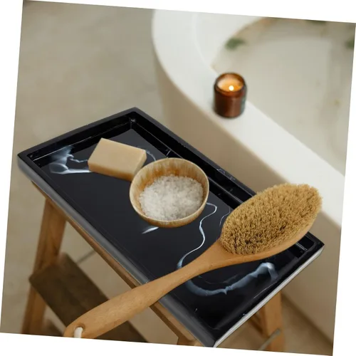 Vista 8 de Bandeja de baño de cerámica negra Maquillaje Joyas Plato de vanidad