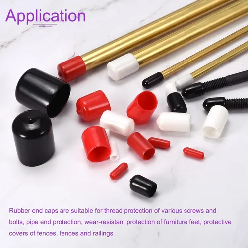 Vista 3 de DMiotech Paquete de 20 protectores de rosca de tornillo rojo de 1/2 pulgada de identificación, tapas de goma para pernos de tornillo, tubería