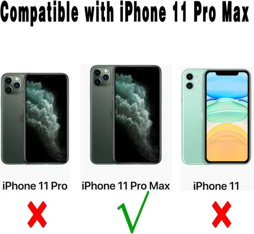 Vista 7 de Funda resistente al agua para iPhone 11 Pro Max, diseño delgado con protector de pantalla integrado, a prueba de golpes, 6.5 pulgadas (negro y gris)