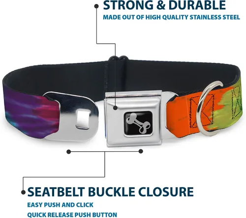 Vista 4 de Buckle-Down Collar de perro hebilla cinturón hebilla abajo Tie Dye 9 a 15 pulgadas 1.0 pulgadas ancho