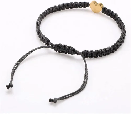 Vista 4 de Pulsera de corazón con letra inicial, dije con nombre personalizado del alfabeto, pulsera de cuerda de corazón para mujeres y hombres, regalo