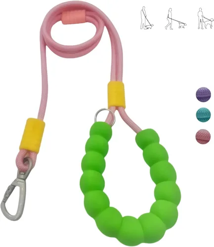 Vista 11 de Correa de perro manos libres, cintura elástica ajustable y correa cruzada con mango cómodo, cuerda de nailon resistente para perros pequeños a Negro