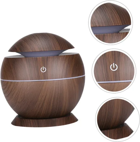 Vista 6 de FRCOLOR Mini humidificador de aire Difusor de agua alimentado por USB con iluminación para oficina en casa, funcionamiento silencioso, diseño