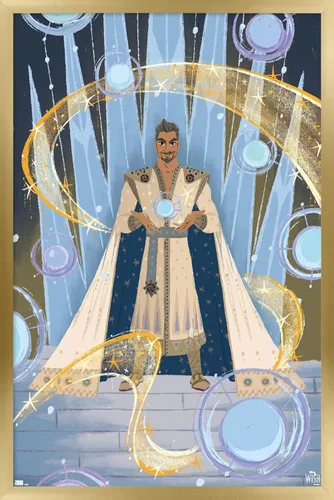 Vista 15 de Trends International Disney Wish - Póster de collage 4 (King Magnifico), póster de pared, 14.72 x 22.37 pulgadas, versión enmarcada de madera