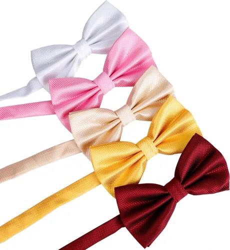Vista 3 de Juego de 10 pajaritas formales preatadas con banda ajustable para el cuello, idea de regalo para hombres y niños (10 unidades, 3), colores mezclados