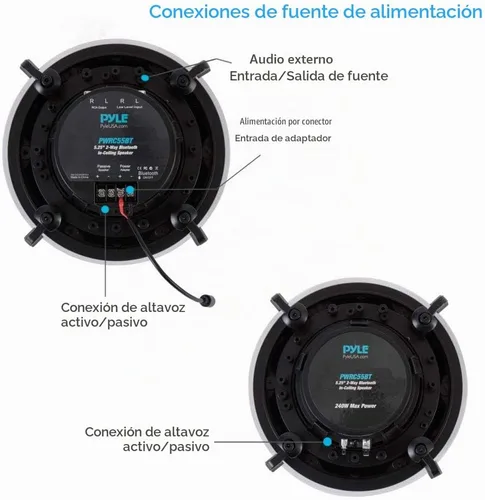 Vista 4 de Pyle Pyle PWRC55BT - Altavoz de montaje en techo y pared, Bluetooth inalámbrico de 5.25 pulgadas, kit de subwoofer de sonido estéreo de 2 vías