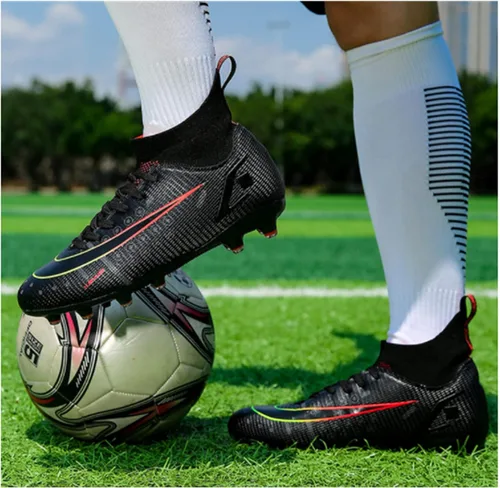 Vista 6 de Zapatos de fútbol para hombre, tacos de fútbol altos para mujer, tacos de fútbol duraderos para niños y niñas