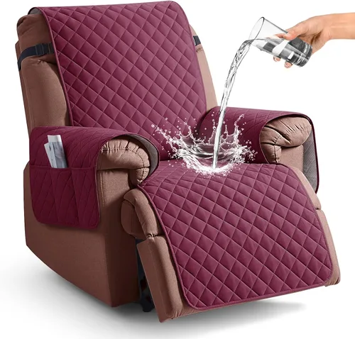 Vista 8 de KinCam Funda 100% impermeable para silla reclinable, fundas de sofá reclinable para mascotas, perros, funda de sofá reclinable, protector de muebles
