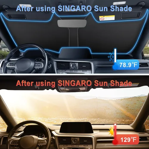 Vista 7 de 1 Pack Premium Windshield Sunvisor for Honda HR-V HRV 2023-2025, Car Sun Visor Protector Block,Heat Insulated,Foldable,Temperature Cooling,Dashboard