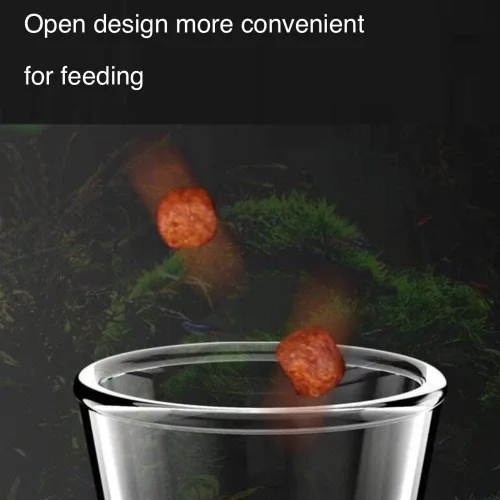 Vista 3 de Tubo y plato de alimentación de camarones 2 en 1, bandeja de tubo de alimentación de camarones de cristal transparente para pecera, acuario