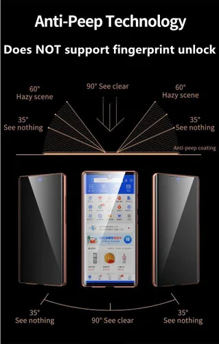 Vista 2 de Funda antiespía para Galaxy Note 20 de 360°, vidrio templado transparente de doble cara [absorción magnética] protección de parachoques de metal