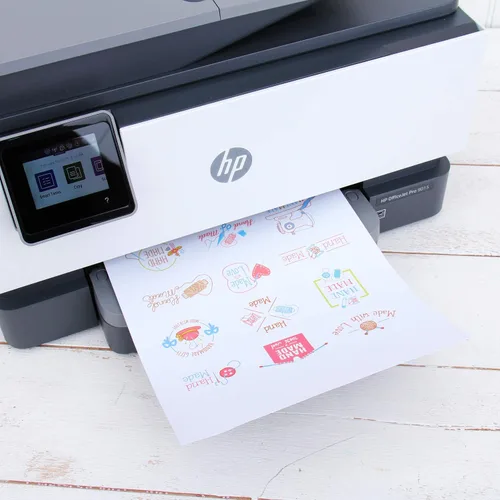 Vista 3 de Threadart Papel adhesivo de vinilo imprimible para impresoras de inyección de tinta y láser, color blanco, resistente al agua, se seca rápidamente
