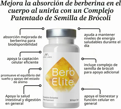 Vista 5 de Mara Labs BerbElite 350mg Berberina HCL & Complejo de semillas de brócoli