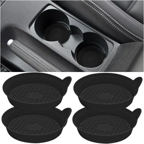Vista 7 de Mandark Portavasos para automóvil, tapete de silicona antideslizante para aislamiento de vehículos, impermeable, a prueba de tambores, empotrado