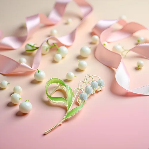 Vista 7 de Lily of the Valley - Accesorios para el cabello con flores, horquillas de metal, pinzas para cabello grueso y fino
