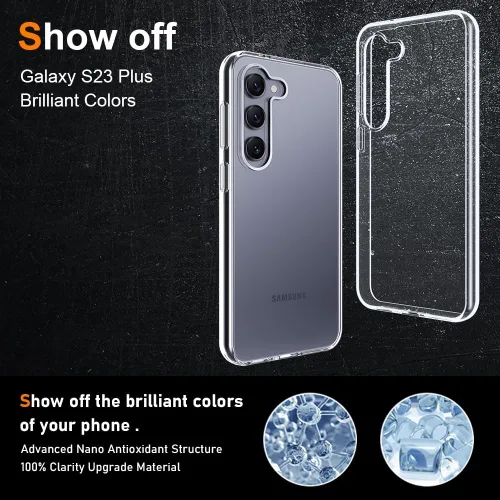 Vista 6 de Funda de silicona transparente para Samsung Galaxy S23 Plus, fina