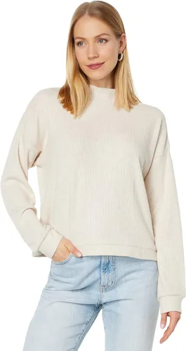 Vista 5 de Lucky Brand Top de cuello alto falso con burbujas Cloud Rib para mujer Nostalgia Rose