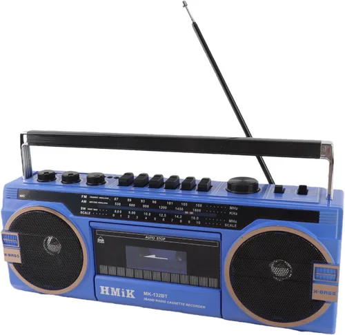 Vista 10 de Reproductor de casete portátil, Retro Blueooth, AM FM SW Radio estéreo reproductor de cinta de casete con altavoz grande y conector