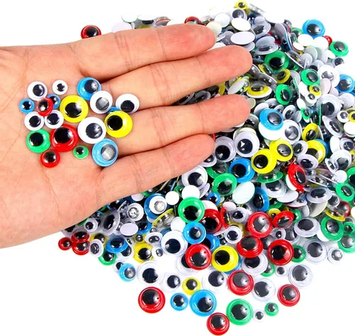 Vista 2 de UPINS - 1000 piezas de ojos saltones autoadhesivos para manualidades, colores y tamaños variados