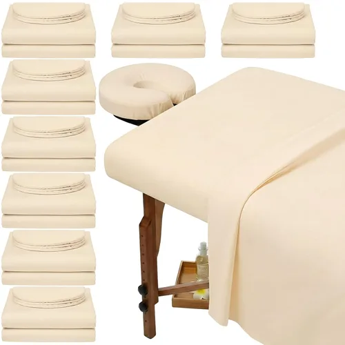 Vista 9 de Oudain Juego de 8 sábanas de microfibra suave para mesa de masaje, juego de 3 piezas, incluye funda para mesa de masaje, sábana bajera ajustable