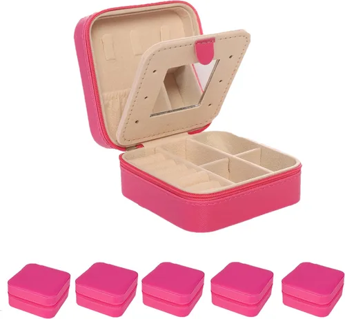 Vista 10 de KElofoN Estuche de viaje para joyas Caja de viaje para joyas Organizador de joyas de viaje Pequeño estuche organizador de joyas para niñas y mujeres