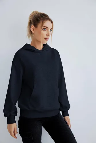 Vista 5 de SUGAR POISON Sudaderas con capucha para mujer, sudaderas casuales con capucha de manga larga con bolsillo de canguro