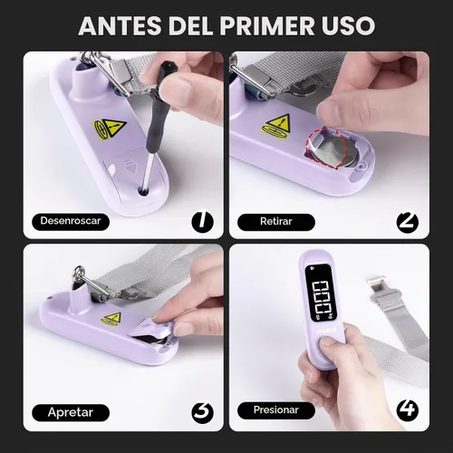Vista 9 de pack all Digital Luggage Scale for Travel, 110Lbs Capacity, 0.1Lb Precision Púrpura