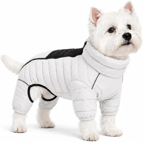 Vista 47 de Suéter para Perro ArmyGreen, Resistente al Viento, Reflectante - Chaqueta de Invierno Dirigible para S, M, L - Cremallera, Tallas Ajustables Verde
