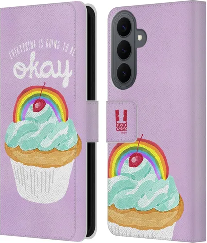 Vista 362 de Head Case Designs Assortment Cupcakes Happiness Leather Wallet Case Compatible with Samsung Galaxy A07 4G Surtido
