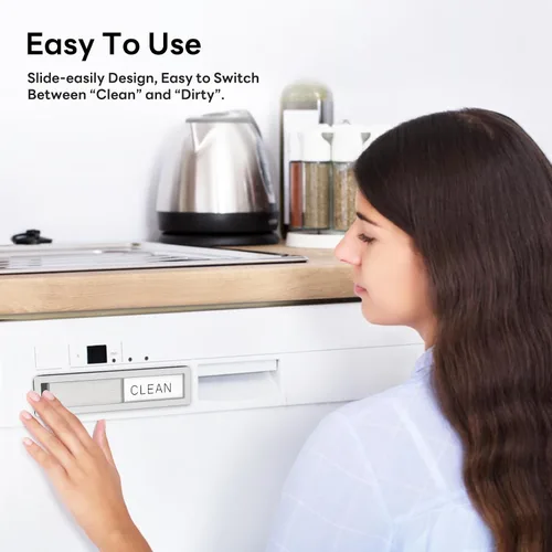 Vista 3 de Imán magnético para lavavajillas Clean Dirty de KitchenTour, imán de acero inoxidable premium Clean Dirty para lavavajillas, divertido, imán fuerte