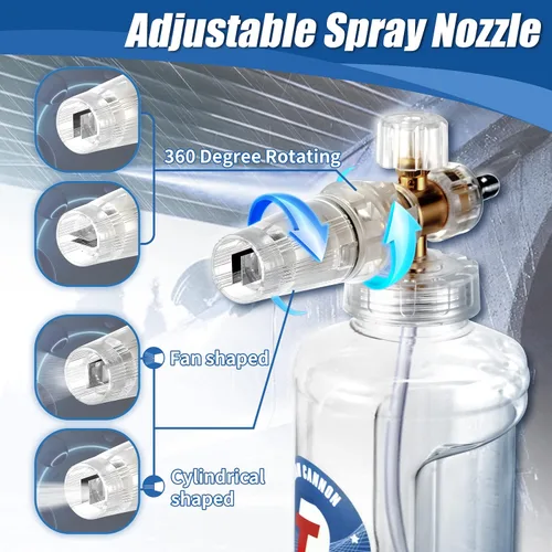 Vista 2 de Tool Daily - Lavadora a presión con cañón de espuma, lanza de espuma de nieve ajustable con M22 y conector rápido de 6 mm, boquilla con orificio