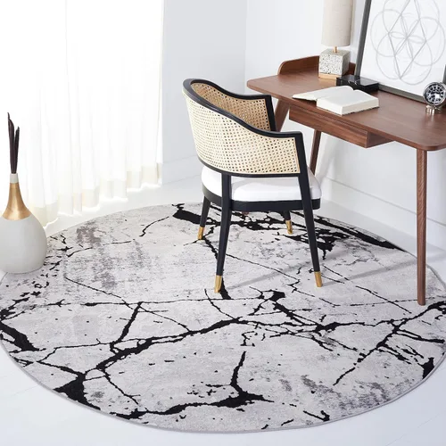 Vista 26 de SAFAVIEH Amelia Collection - Alfombra decorativa de 2 x 4 pies, gris y negro, diseño abstracto moderno, no desprende pelusa y de fácil cuidado