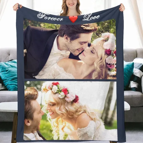 Vista 14 de Las mantas personalizadas con imágenes de collage son una manta personalizada para niños, adultos, familia, recuerdo, 35.4 x 27.6 pulgadas