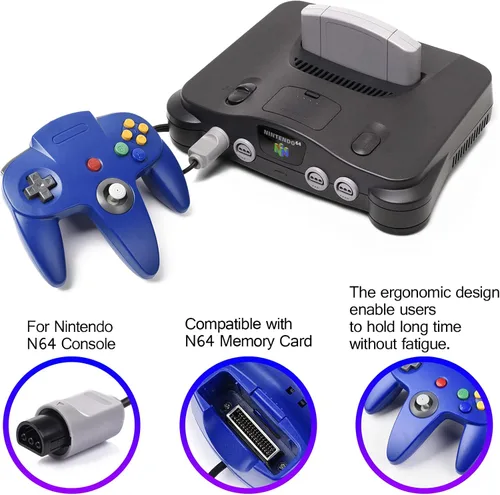 Vista 5 de miadore 4 Pack Classic N64 Controller, Wired N64 Controllers with Upgraded Joystick (Non PC USB Version)(RedBlueClear GreenClear Blue)