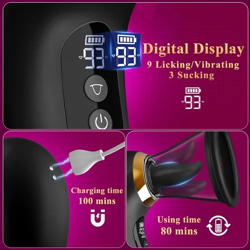 Vista 7 de Juguetes sexuales de rosa para mujer - Vibrador de succión de 5 en 1, juguete sexual de rosa, 3 succiones, 9 lamidos de lengua y vibración, juguetes