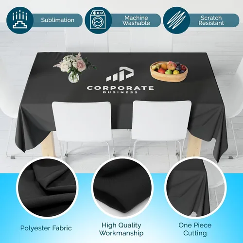 Vista 4 de Mantel personalizado para eventos, se envía al día siguiente, fabricado en Estados Unidos, cumpleaños, aniversario de boda o eventos de ferias, tela