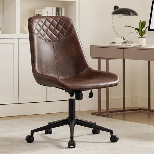 Vista 11 de DUHOME Silla de oficina moderna de cuero PU Silla de escritorio Silla giratoria para computadora Camel